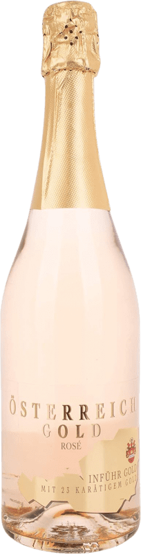 27,95 € Spedizione Gratuita | Spumante rosato Österreich Gold 23 Karat Blattgold Rosé Austria Bottiglia 75 cl