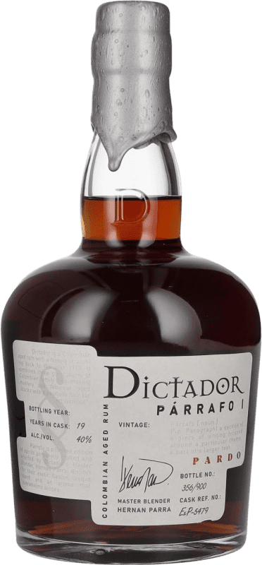163,95 € Envío gratis | Ron Dictador Párrafo I Pardo Vintage Colombia 19 Años Botella 70 cl