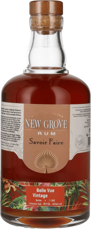 76,95 € Бесплатная доставка | Ром New Grove Savoir Faire Belle Vue Vintage Маврикий 15 Лет 70 cl