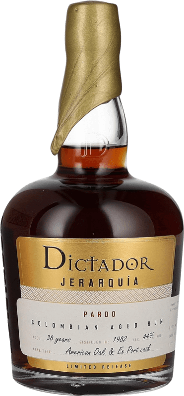 649,95 € Envío gratis | Ron Dictador Jerarquía Pardo Colombia 38 Años Botella 70 cl