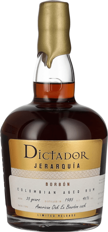 362,95 € Envío gratis | Ron Dictador Jerarquía Borbón Colombia 35 Años Botella 70 cl
