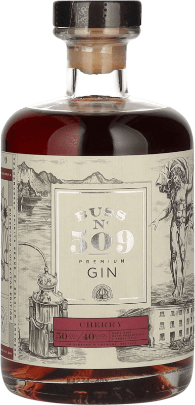 49,95 € Envío gratis | Ginebra Gin Buss Nº 509 Edición Limitada Bélgica Botella Medium 50 cl Cherry — Cereza