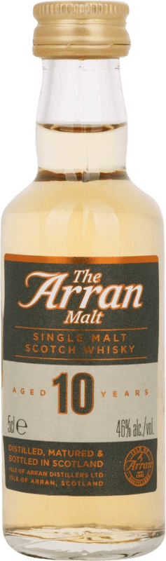 24,95 € Envio grátis | Whisky Single Malt Isle Of Arran Reino Unido 10 Anos Garrafinha Miniatura 5 cl
