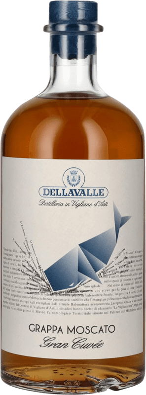 43,95 € Envio grátis | Aguardente Grappa Dellavalle Gran Cuvèe Itália Mascate Garrafa 70 cl