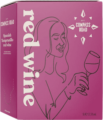 21,95 € Envío gratis | Vino Tinto Compass Road España Tempranillo Bag in Box 5 L