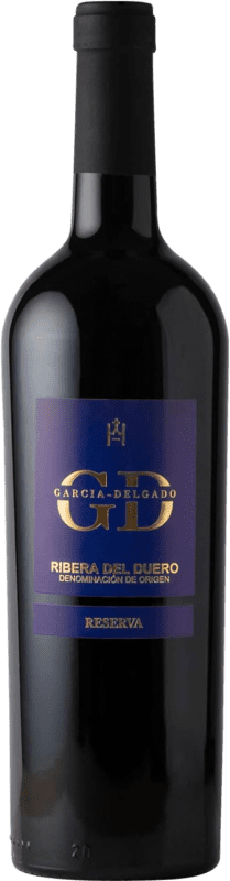 74,95 € Envío gratis | Vino Tinto García Delgado Reserva D.O. Ribera del Duero Castilla y León España Tempranillo 75 cl