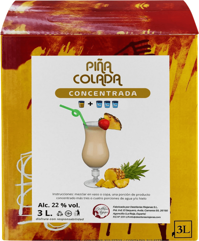 115,95 € Envoi gratuit | Schnapp Destilerías Riojanas Piña Colada. Concentrado para 12 Litros de Cocktail La Rioja Espagne Bouteille Spéciale 3 L