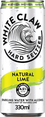 1,95 € 免费送货 | 盒装12个 调和剂 Mixer White Claw Hard Seltzer Natural — 天然 美国 罐 33 cl Lime — 青柠