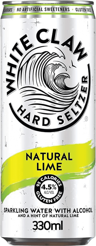 29,95 € 免费送货 | 盒装12个 调和剂 Mixer White Claw Hard Seltzer Natural — 天然 美国 罐 33 cl Lime — 青柠