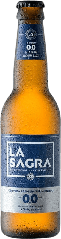 58,95 € Free Shipping | 24 units box Beer La Sagra Lager 0,0 Spain One-Third Bottle 33 cl Alcohol-Free