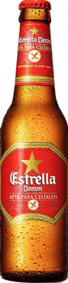 27,95 € 免费送货 | 盒装24个 啤酒 Estrella Damm Mediterránea 西班牙 小瓶 20 cl