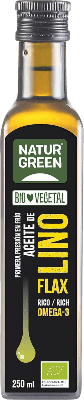 6,95 € 免费送货 | 植物油 Natur Green 西班牙 Bio — 生态 有机 天然 小瓶装 25 cl Lino — 亚麻籽