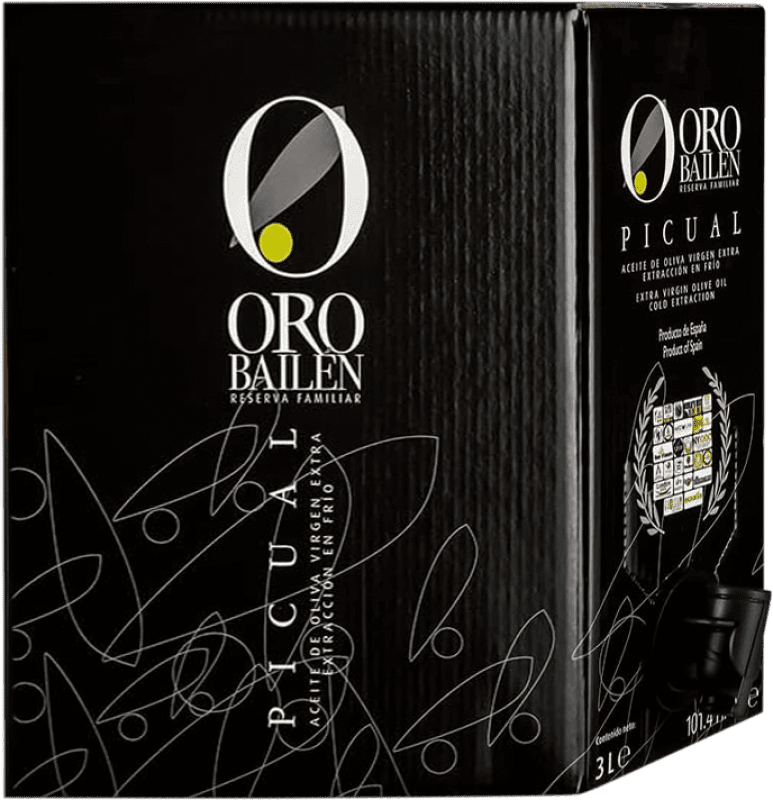 126,95 € Envío gratis | Aceite de Oliva Oro Bailén Virgen Extra España Picual Bag in Box 3 L