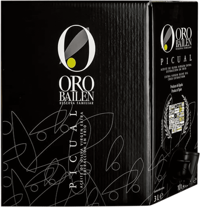 77,95 € Kostenloser Versand | Olivenöl Oro Bailén E-NOL Extra Nativ Spanien Picual Bag in Box 3 L