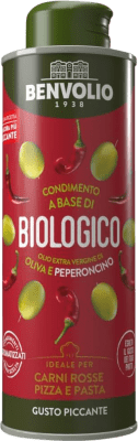 17,95 € Envío gratis | Aceite de Oliva Benvolio 1938 Virgen Extra Aromatizado de Guindilla Italia Botellín 25 cl