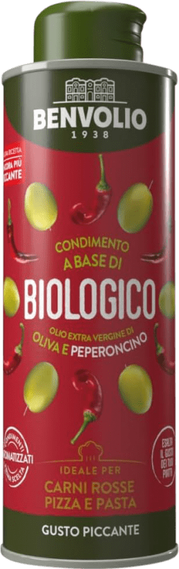 17,95 € Spedizione Gratuita | Olio d'Oliva Benvolio 1938 EVO Extra Vergine Italia Bottiglietta 25 cl Peperoncino