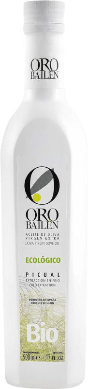 19,95 € Envío gratis | Aceite de Oliva Oro Bailén Virgen Extra Ecológico España Picual Botella Medium 50 cl