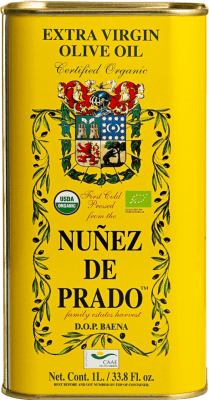 18,95 € 免费送货 | 橄榄油 Núñez de Prado Hojiblanca Picudo EVOO 特级初榨 D.O. Baena Córdoba 西班牙 Picual — 皮夸尔, Arbequina — 阿贝基纳, Hojiblanca — 奥希布兰卡, Picuda — 皮库达 Eco — 生态 有机 天然 中号罐 1 L