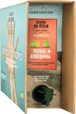 94,95 € Envio grátis | Azeite de Oliva ‎Nombre Propio Virgen Extra Arbequina Picual Ecológico Espanha Picual, Arbequina Garrafa Especial 3 L