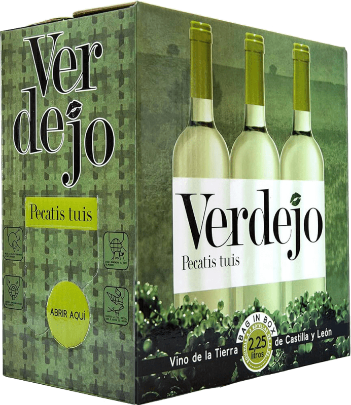 10,95 € Kostenloser Versand | Rotwein Cuatro Rayas Pecatis Tuis Kastilien und León Spanien Verdejo Bag in Box 2 L