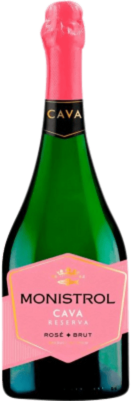 7,95 € Бесплатная доставка | Розовое игристое вино Marqués de Monistrol Brut — брют Rosé — Розе Резерва D.O. Cava Каталония Испания Monastrell — Монастрель, Pinot Noir — Пино Нуар Бутылка 75 cl