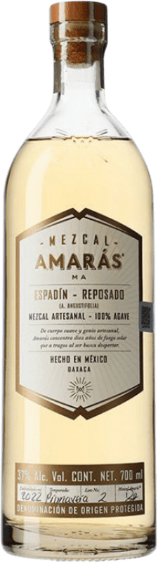 66,95 € Envio grátis | Mezcal Amaras Espadín Reposado México Garrafa 70 cl