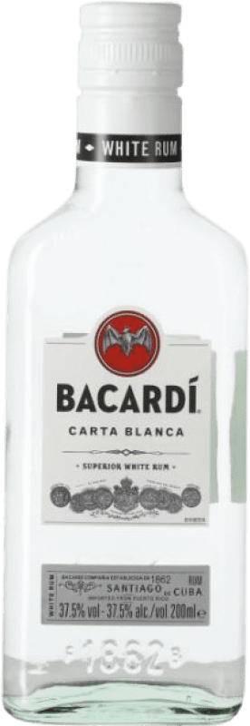 6,95 € Kostenloser Versand | Rum Bacardí Carta Blanca Bahamas Kleine Flasche 20 cl