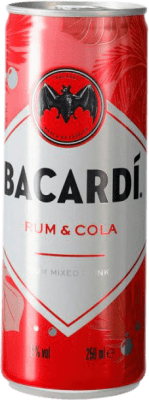 2,95 € 免费送货 | 调和剂 Mixer Bacardí 巴哈马 罐 25 cl Cola — 可乐, Rum — 朗姆酒
