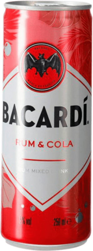 2,95 € 免费送货 | 调和剂 Mixer Bacardí 巴哈马 罐 25 cl Cola — 可乐, Rum — 朗姆酒