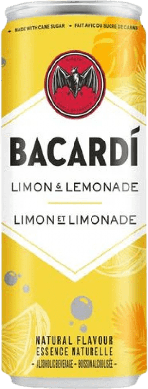 2,95 € Spedizione Gratuita | Bibite e Mixer Bacardí Limon & Lemonade Rum Mixed Drink Puerto Rico Lattina 25 cl