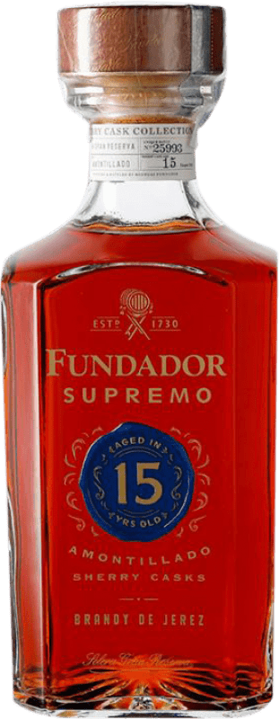 76,95 € Бесплатная доставка | Бренди Pedro Domecq Fundador Supremo D.O. Jerez-Xérès-Sherry Андалусия Испания 15 Лет бутылка 70 cl