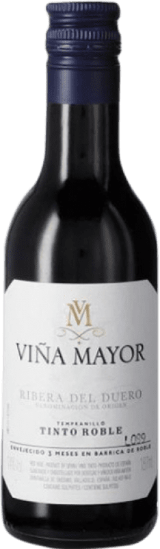 2,95 € Free Shipping | Red wine Viña Mayor Oak D.O. Ribera del Duero Castilla la Mancha Spain Small Bottle 18 cl