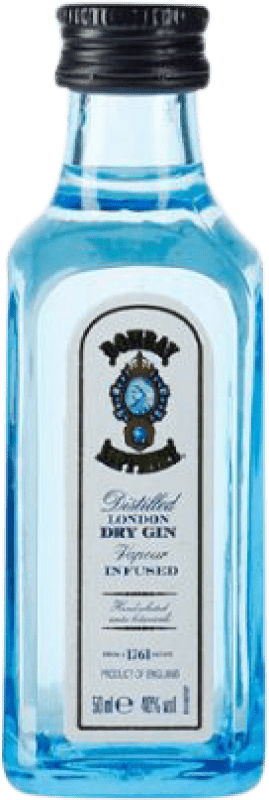 37,95 € 免费送货 | 盒装12个 金酒 Gin Bombay Sapphire 英国 小瓶装 5 cl