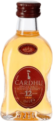 141,95 € Envio grátis | Caixa de 12 unidades Whisky Single Malt Cardhu Speyside Reino Unido Garrafa Miniatura 5 cl