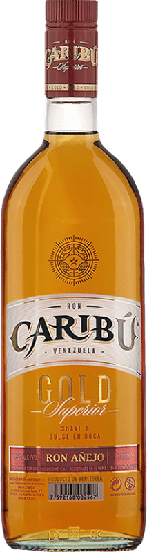 25,95 € Бесплатная доставка | Ром Caribu Gold — Золотая версия Añejo — Выдержанный Венесуэла 70 cl