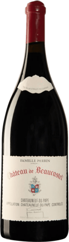 606,95 € Envio grátis | Vinho tinto Château Beaucastel A.O.C. Châteauneuf-du-Pape Rhône França Syrah, Grenache, Mourvèdre, Counoise Garrafa Jéroboam-Duplo Magnum 3 L