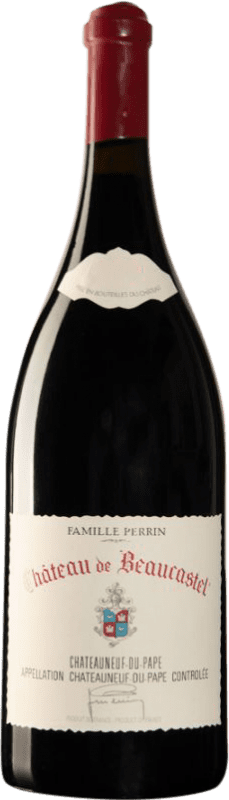 634,95 € Envío gratis | Vino tinto Famille Perrin Château de Beaucastel A.O.C. Châteauneuf-du-Pape Rhône Francia Syrah, Garnacha, Mourvèdre, Counoise Botella Jéroboam-Doble Mágnum 3 L