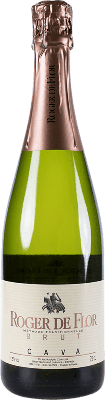 6,95 € 免费送货 | 白起泡酒 Codorníu Roger de Flor 香槟 D.O. Cava 加泰罗尼亚 西班牙 Macabeo, Xarel·lo, Parellada 瓶子 75 cl