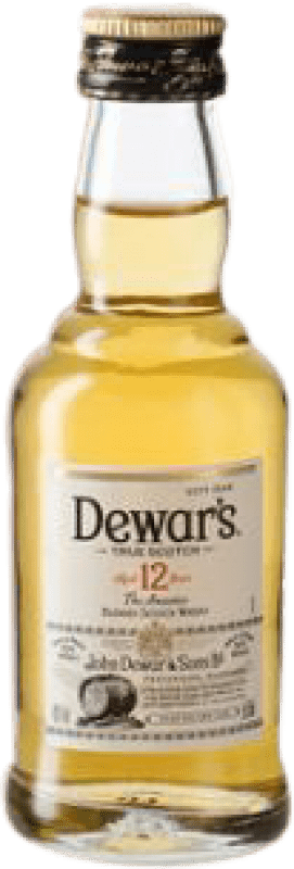 19,95 € 免费送货 | 盒装10个 调和威士忌 Dewar's White Label 苏格兰 英国 小瓶装 5 cl