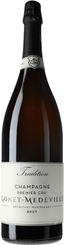229,95 € 送料無料 | 白スパークリングワイン Gonet-Médeville Premier Cru Cuvée Tradition A.O.C. Champagne シャンパン フランス Pinot Black, Chardonnay, Pinot Meunier ボトル Jéroboam-ダブルマグナム 3 L