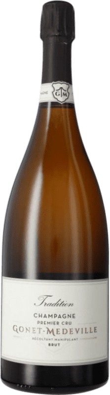 104,95 € Kostenloser Versand | Weißer Sekt Gonet-Médeville Cuvée Tradition Premier Cru A.O.C. Champagne Champagner Frankreich Pinot Schwarz, Chardonnay, Pinot Meunier Magnum-Flasche 1,5 L