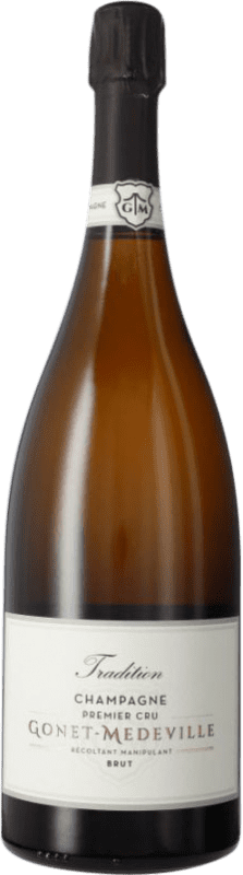 88,95 € Бесплатная доставка | Белое игристое Gonet-Médeville Cuvée Tradition Premier Cru A.O.C. Champagne шампанское Франция Pinot Black, Chardonnay, Pinot Meunier бутылка Магнум 1,5 L