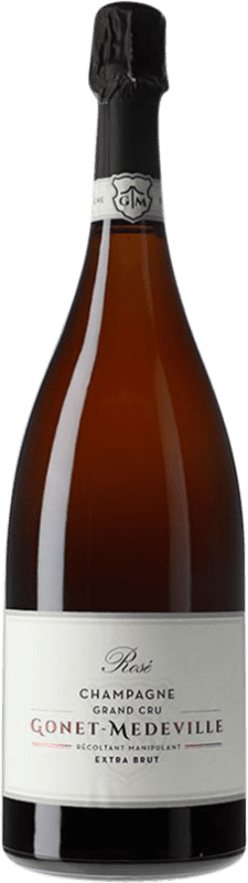 117,95 € 送料無料 | ロゼスパークリングワイン Gonet-Médeville Rosé Grand Cru エキストラブラット A.O.C. Champagne シャンパン フランス Pinot Black, Chardonnay マグナムボトル 1,5 L