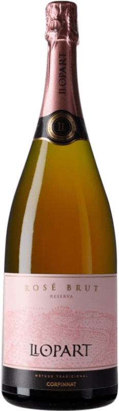 36,95 € 送料無料 | ロゼのスパークリングワイン Llopart Brut — ブリュット Rosé — ロゼ レセルバ Corpinnat カタロニア スペイン マグナムボトル 1,5 L