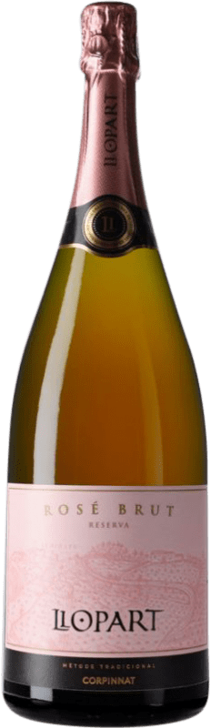 46,95 € 免费送货 | 玫瑰气泡酒 Llopart Rosé 香槟 预订 Corpinnat 加泰罗尼亚 西班牙 瓶子 Magnum 1,5 L