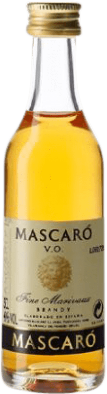 71,95 € Free Shipping | 20 units box Brandy Mascaró V.O. D.O. Penedès Catalonia Spain Miniature Bottle 5 cl