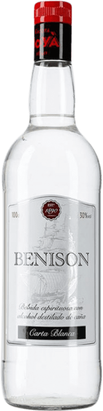 11,95 € Envío gratis | Ron Bodega de Moya Benison Blanco España Botella 1 L