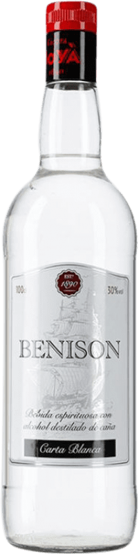 10,95 € Envío gratis | Ron Bodega de Moya Benison Blanco España Botella 1 L