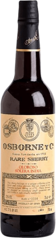 332,95 € 免费送货 | 强化酒 Osborne Oloroso Solera India D.O. Jerez-Xérès-Sherry 安达卢西亚 西班牙 Palomino Fino 瓶子 75 cl