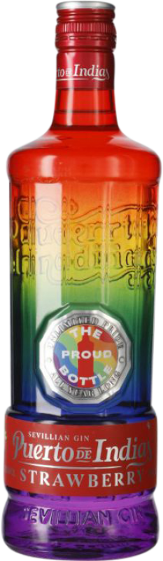 23,95 € Free Shipping | Gin Puerto de Indias Strawberry Rainbow Andalusia Spain Bottle 70 cl